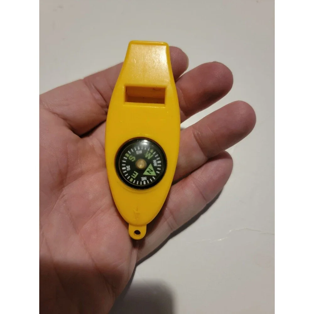 Coghlan's 4-Function Whistle for Kids - Yellow Compass Thermometer